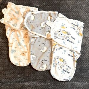 Organic Cotton Swaddle Wraps - 3-Pack, Newborn 0-3 months - New without tags